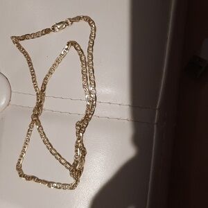 GENUINE 14K YELLOW GOLD OVER STERLING SILVER MARINER CHAIN NECKLACE 18"